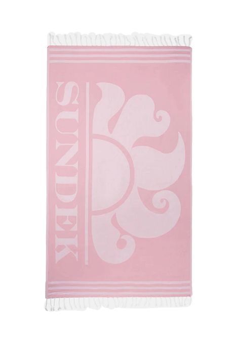 Sundek Fouta Jacquard Logo Beach Towel Quartz Pink Unisex SUNDEK | Towels | AM401ATC1000-53200
