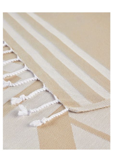 Sundek Fouta Jacquard Logo Beach Towel Mangrove Beige Unisex SUNDEK | Towels | AM401ATC1000-96600