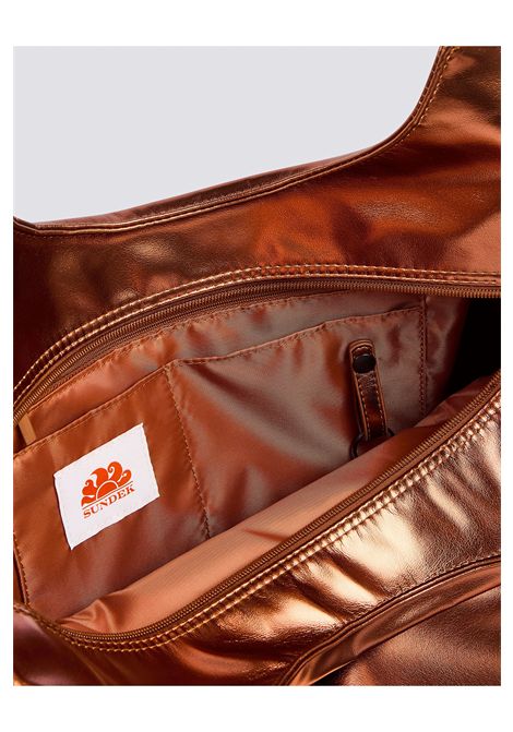 Borsa Sundek Laminata con Logo Marrone Caffè Donna SUNDEK | Borse | AW417ABPU7LA-B0300