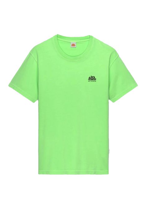 Sundek Men's Fluo Orange Piece-Dyed Crewneck T-Shirt SUNDEK | T-shirt | M251TEJ78TC-24802