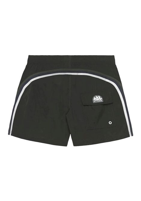 Sundek Crinkled Short Elastic Waist Swim Trunks Pine Green Men SUNDEK | Swimwear | M504BDN5100-55101
