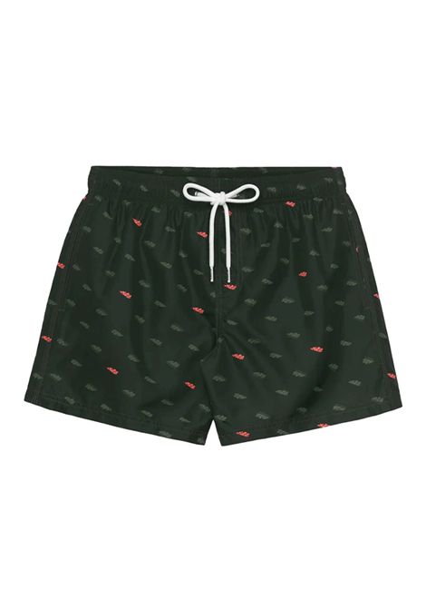 Sundek Monogram Print Short Swimsuit Pine Green Men SUNDEK | Swimwear | M633BDRT46M-5516M