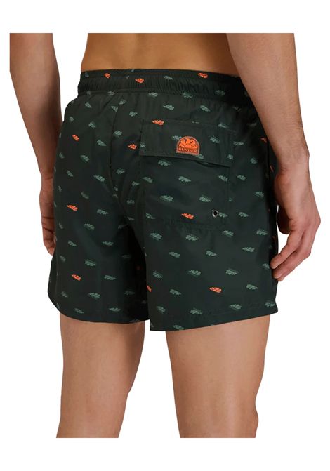 Sundek Monogram Print Short Swimsuit Pine Green Men SUNDEK | Swimwear | M633BDRT46M-5516M