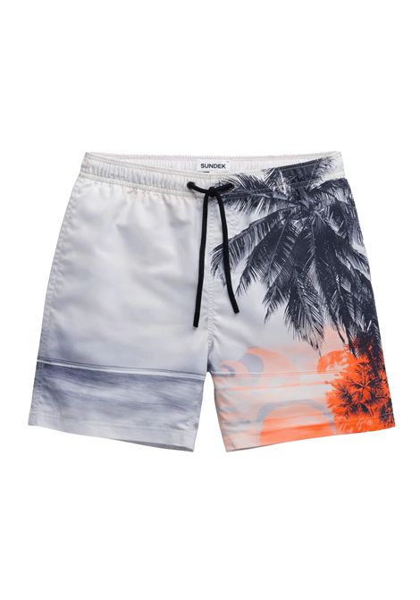 Sundek L.A Dream Print Short Swimsuit White Silver Men SUNDEK | Swimwear | M633BDRT49L-0209L