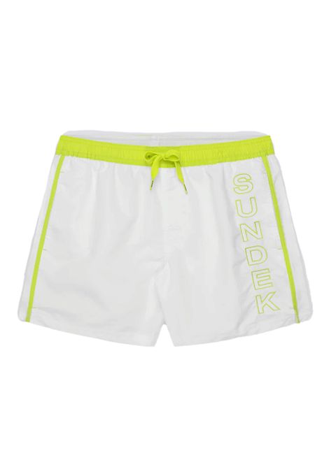 Sundek Iconic Taffeta Swimshort with contrasting Piping White Men SUNDEK | Swimwear | M732BDTA100-00604