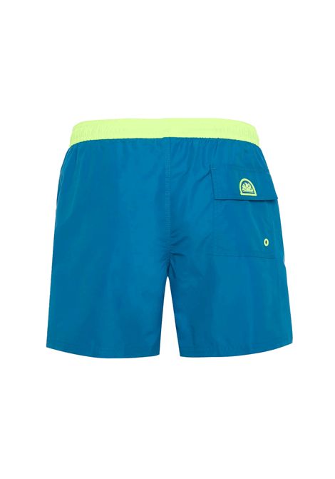 Sundek Iconic Taffeta Swimshort with contrasting Piping Deep Blue Green Men SUNDEK | Swimwear | M732BDTA100-A9701