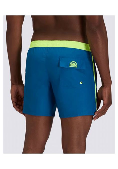 Sundek Iconic Taffeta Swimshort with contrasting Piping Deep Blue Green Men SUNDEK | Swimwear | M732BDTA100-A9701