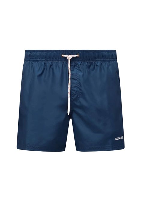 Costume Sundek Corto con Vita Elastica in Poliestere Riciclato Repreve Blu Navy Uomo SUNDEK | Costumi | M734BDRT300-00700