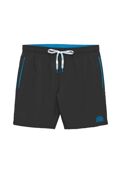 Sundek Piping Long Swimsuit Black Men SUNDEK | Swimwear | M747BDRT300-00401