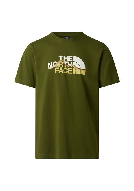 T-shirt The North Face Mountain Line Regular Graphic Verde Scuro Uomo THE NORTH FACE | T-shirt | NF0A8GUX-BRI