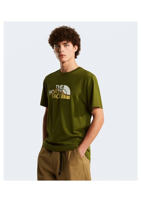 T-shirt The North Face Mountain Line Regular Graphic Verde Scuro Uomo THE NORTH FACE | T-shirt | NF0A8GUX-BRI