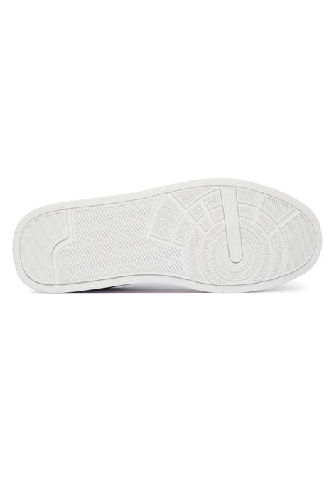 Scarpe Tommy Hilfiger Court Leather Detail Ess Bianco Grigio Uomo TOMMY HILFIGER | Sneakers | FM0FM05367-02U