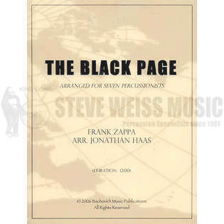 Zappa-The Black Page arr. Haas (Parts I &II)(P)-B/Cro./V/X/M/B M/7T/DS/P