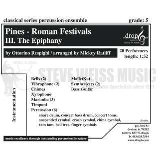 Respighi-Pines-Roman Festivals-III. The Epiphany arr. Ratliff (SP)-2B/2V/C/3M/MalletKat/4T/P/2 synth./BG