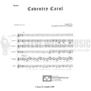 Gallagher (arr.)-Coventry Carol (SP)-B/V/C/4M