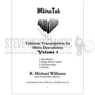 Williams-Tablature Transcription For Mbira Dzavadzimu vol. 1