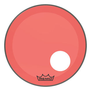 Remo Colortone Powerstroke P3 Resonant Bass Drumhead with Offset Hole - Red