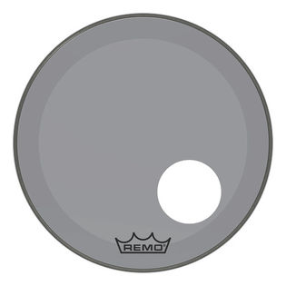 Remo Colortone Powerstroke P3 Resonant Bass Drum Head with Offset Hole - Smoke