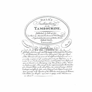 Dale-Dale's Instructions for the Tambourine