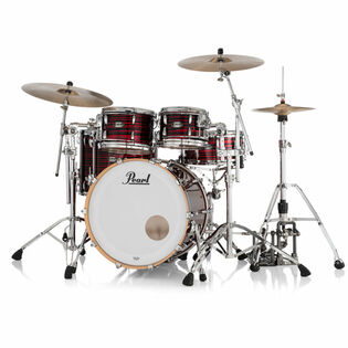 Pearl Masters Maple 4-Piece Shell Pack with GyroLock Tom Mount - 22" Bass Drum - Red Oyster Swirl