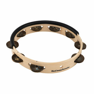 Black Swamp 10" Session Plus Headless Tambourine - Single Row, Aged Brass jingles
