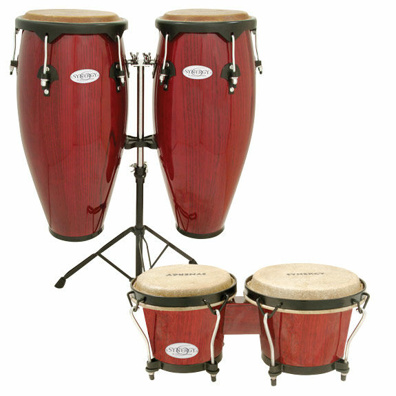 Toca Synergy Wood Series Conga Set with Stand and FREE Bongos