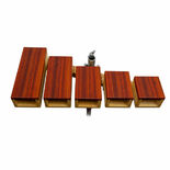 Rustic Percussion Temple Blocks with Flush Mounting & Clamp - Set of 5