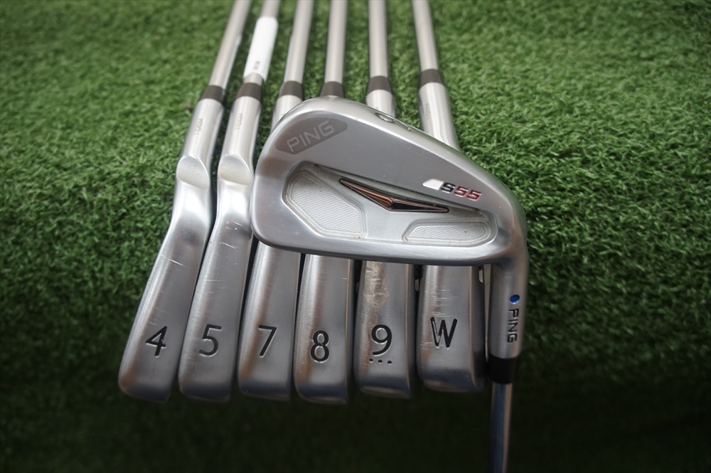 Ping S55 Blue Dot Steel Iron Set XStiff Flex Irons 4PW 0270762 +1" Tall