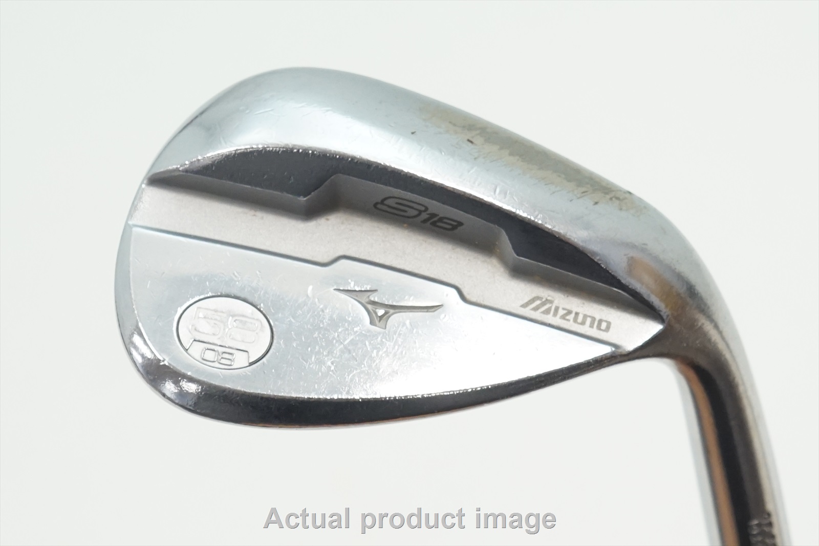 Mizuno S18 White Satin Wedge 58°-8 Stock Stl 952604 Good B21