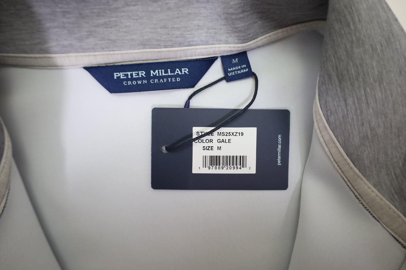 【012】 Peter Millar Golf Winsome Pullover Mens Size Medium GALE GREY 956G