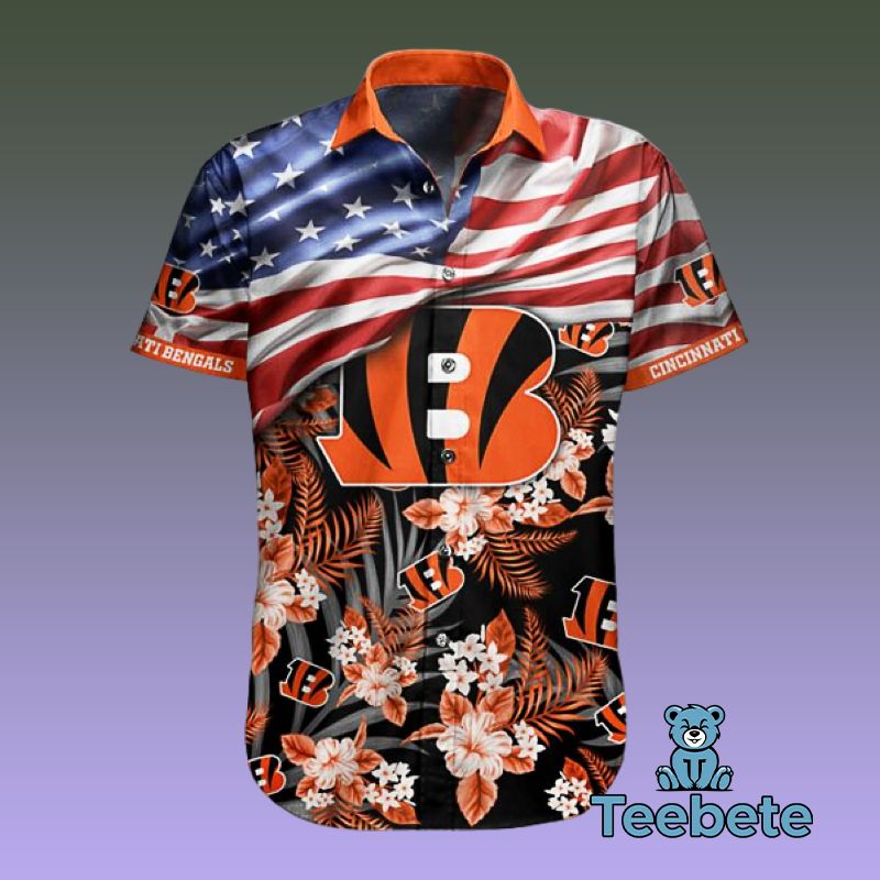 America Flag Summer Tropical Cincinnati Bengals Luxury Hawaiian Shirts