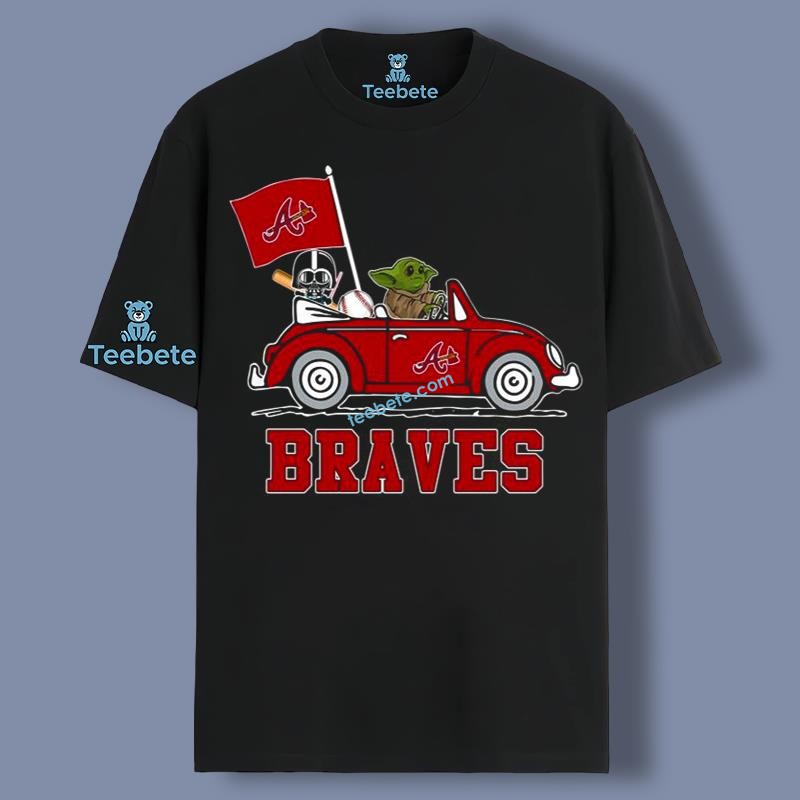 Atlanta Braves Darth Vader Baby Yoda Driving Star Wars Shirt Vintage Classic