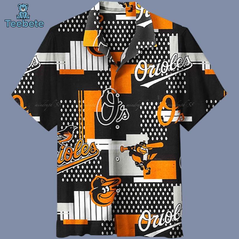 Baltimore Orioles Black Yellow Baseball Hawaiian Shirt
