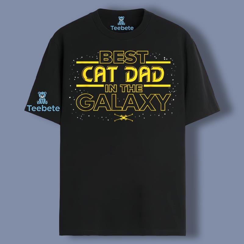 Best Cat Dad In The Galaxy Star Wars Style Black Shirt