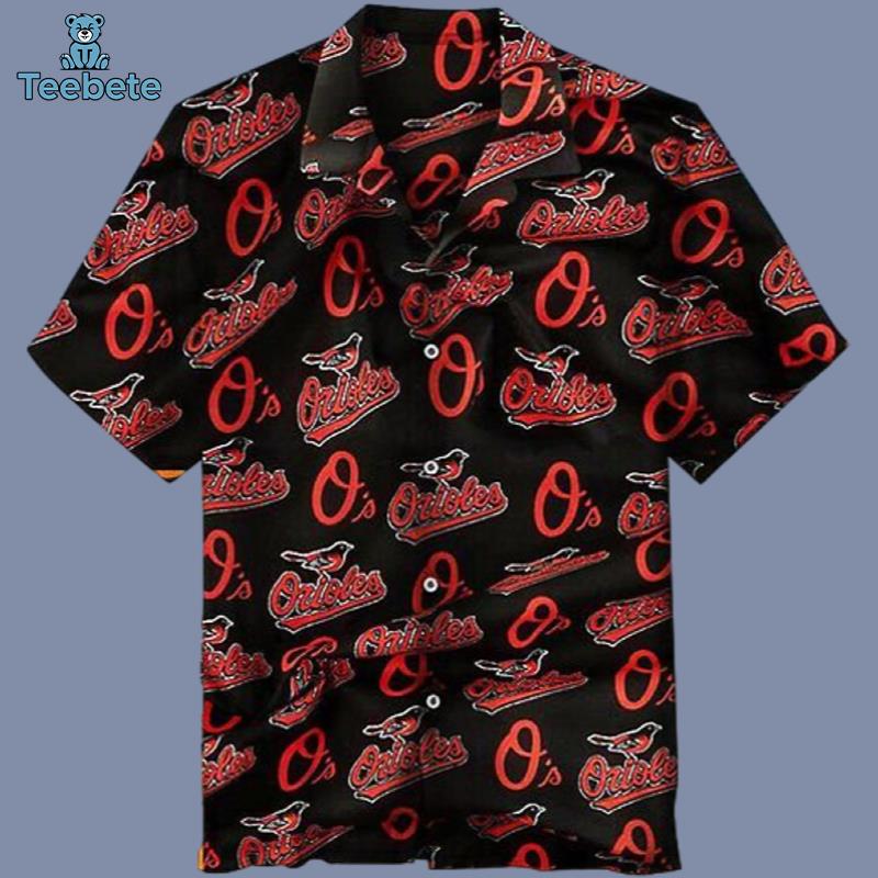 Black Baltimore Orioles Hawaiian Golf Shirts Ladies