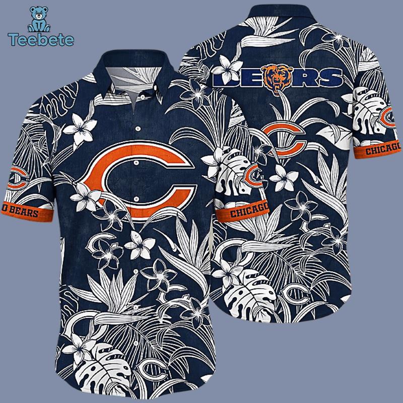 Blue Summer Floral Chicago Bears Aloha Hawaiian Shirts