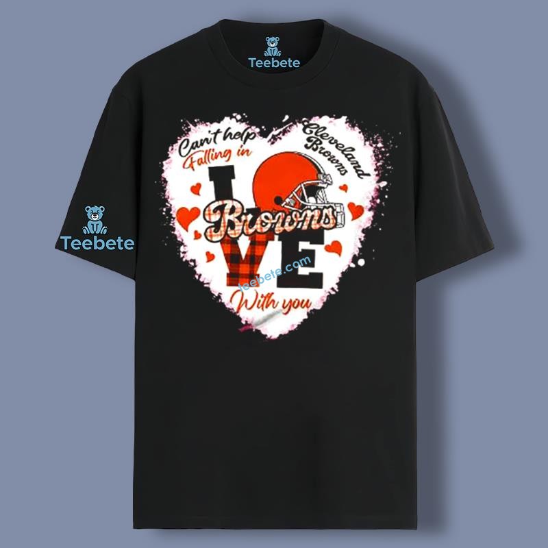 Cant Help Falling In Love Cleveland Browns Valentine Shirt For Mom