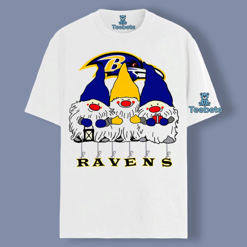 Baltimore Ravens Christmas Gnomes Tshirt 2Xl