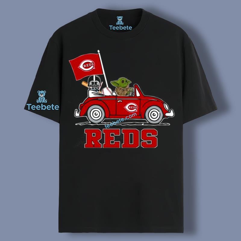 Cincinnati Reds Darth Vader Baby Yoda Driving Star Wars Women Shirt For Boy