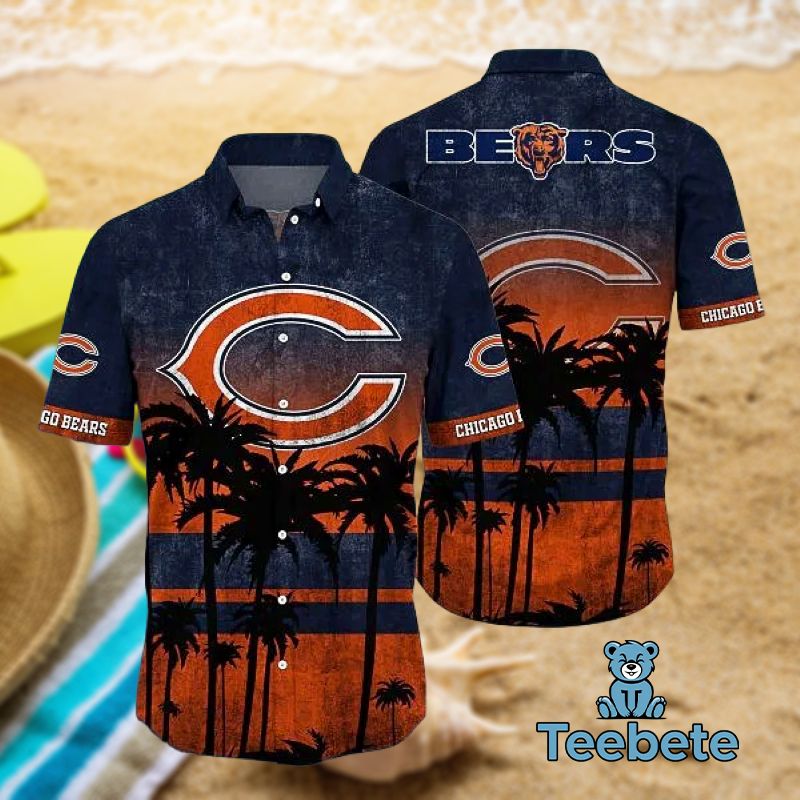 Coconut Tree Summer Blue Chicago Bears Hawaiian Beach Shirts Coconut Tree Summer Blue Chicago Bears Hawaiian Beach Shirts
