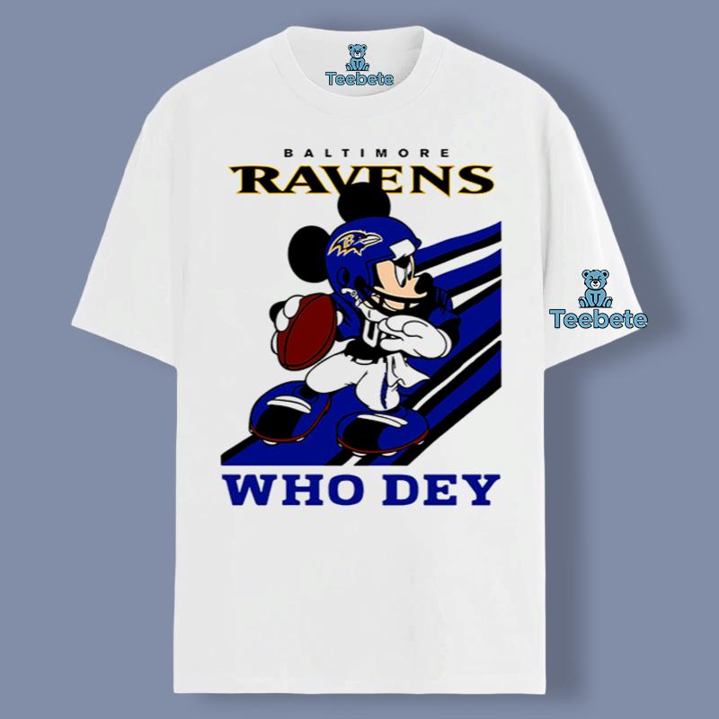 Mickey Mouse Baltimore Ravens Who Dey Shirt 4Xl