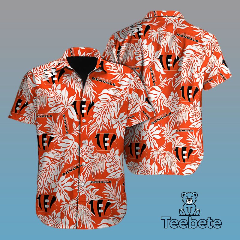 Nfl Cincinnati Bengals Beach Orange Hawaiian Collar Shirt