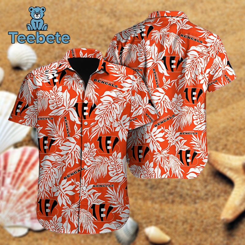 Nfl Cincinnati Bengals Beach Orange Hawaiian Collar Shirt Nfl Cincinnati Bengals Beach Orange Hawaiian Collar Shirt