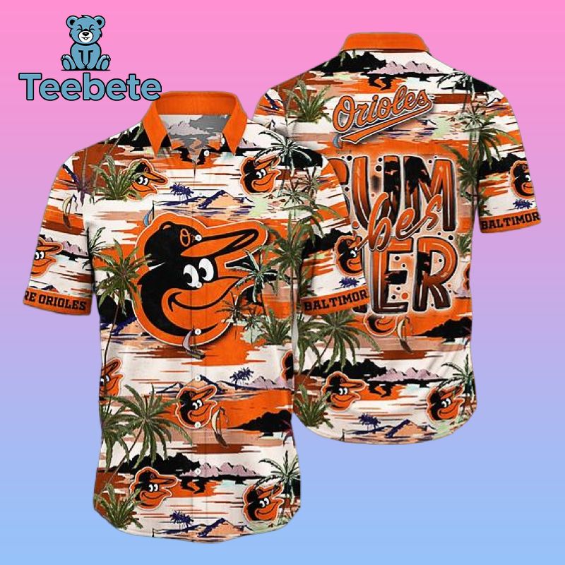Orange Summer Baltimore Orioles Hawaiian Dad Shirt
