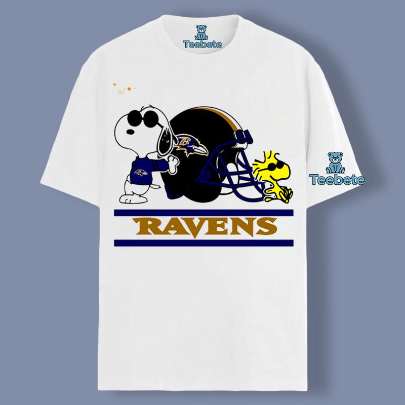 Peanuts Helmet Baltimore Ravens Snoopy Woodstock Shirt