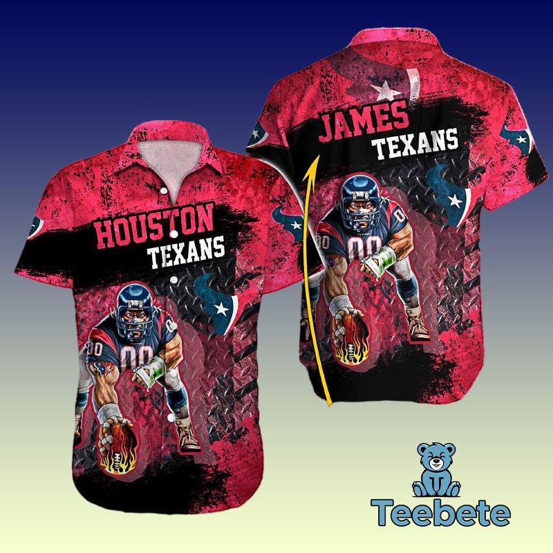 Personalized Red Houston Texans Ladies Hawaiian Shirts