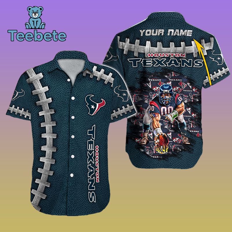 Personalized Summer Beach Houston Texans Aloha Polo Shirts
