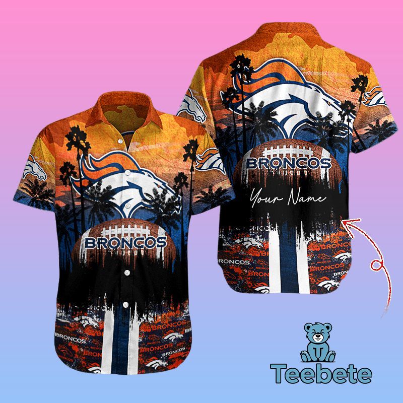 Personalized Summer Orange Denver Broncos High Quality Aloha Shirts