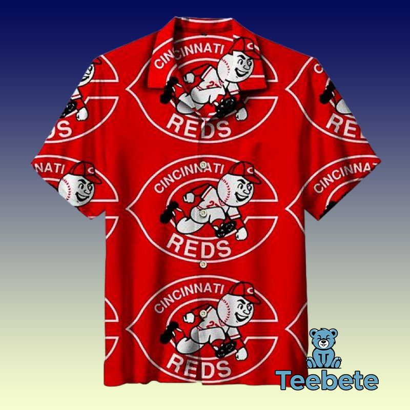 Red Cincinnati Reds Logo Hawaiian Strength Shirts