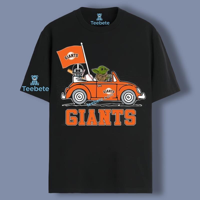 San Francisco Giants Darth Vader Baby Yoda Driving Star Wars Tall Shirt 4Xl